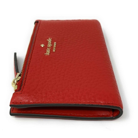 Kate Spade Jackson Small Slim Bifold Wallet Chili - Picture 3 of 4